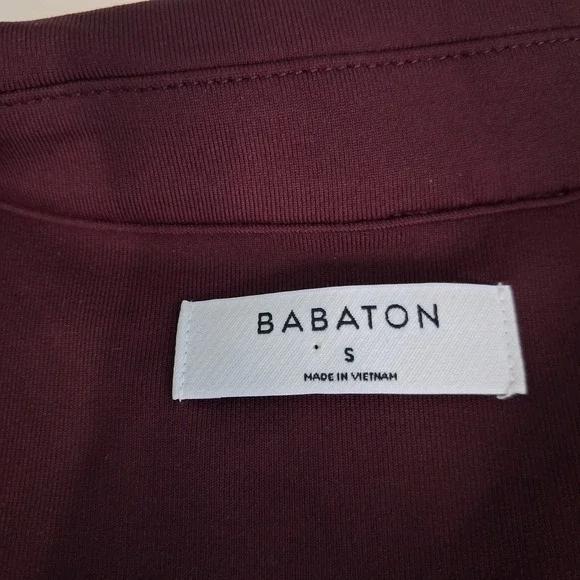 Babaton Contour Polo Long Sleeve Dress Women's Size Small  Maroon Preppy Career - Picture 4 of 15